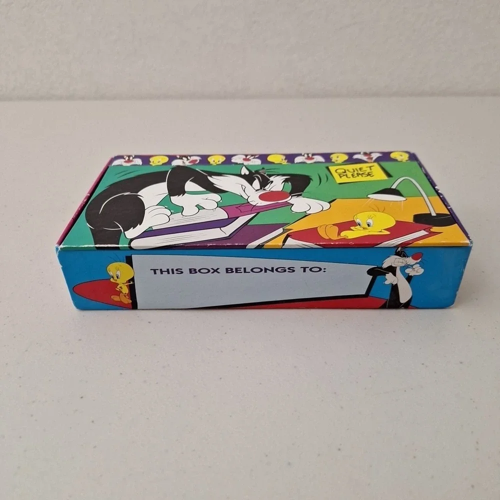 Vintage 1997 Looney Tunes Sylvester School Pencil Box Made In USA Model# 97001